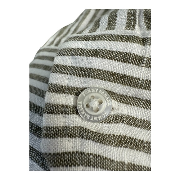 Tommy Bahama Yacht Me Knot Linen Blend Tea Leaf Olive White Button Down  SZ XS - Picture 3 of 13